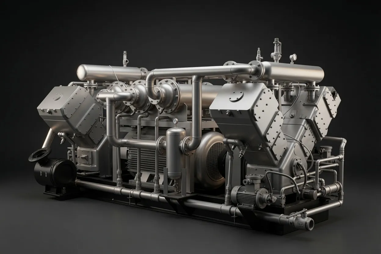 Water injected class 0 screw compressor factory unit