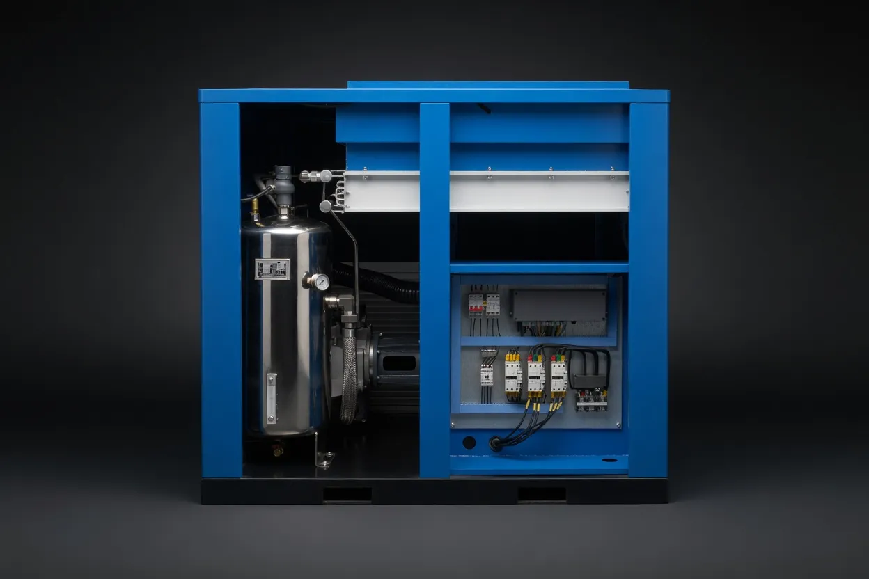 ISO 8573-1 Class 0 certified water-injected compressor package
